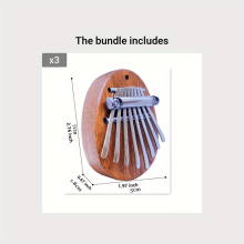 (8 Key Finger Piano*3) music box 8 Key Mini Kalimba High Quality Exquisite Finger Thumb Piano Marimba Musical Good Accessory Pendant Gift, Christmas