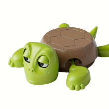 (Green) 1pc Fun Turtle Coaster - Interactive "Ouch!" Design with Moving Arms, Green & Brown Plastic Desktop Decoration, Playful Home Office Decor