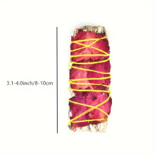 (7.87-10.16 cm red rose) 1 Bundle California Sage White Sage Smudge Sticks - Home Cleansing and Meditation Incense Plant Material