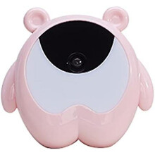 (As show, One size) Cute Bear Alarm Clock Night Motion Sensor Music Lamp For Baby Children Bedroom Decor(pink)