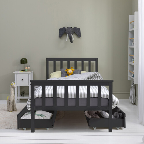 Noa and Nani Otis Single Bed 3ft Frame with 4 Pull Out Storage Drawers in Anthracite 2