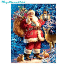 (11.8x15.7 inch, One size) Santa Claus And Animals Diamond Painting Portrait Round Full Drill Christmas Nouveaute Diy Mosaic Embroidery 5d Cross Stitch