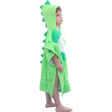 (As show, One size) LOLANTA Children's Terry Cloth Bath Towels with Hooded Dinosaur, Boys Beach Towel Pool Poncho Swim Cover-Ups Cotton (Green#A-New,4-6 Years)