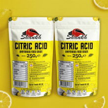 Shankh Citric Acid - 250g (Pack of 2) | 100% Pure Food Grade | Natural Preservative & Cleaning Agent