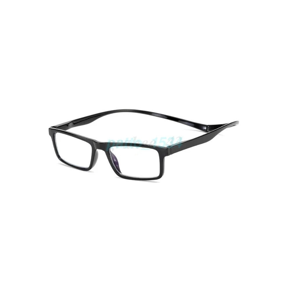 (Black, +3.5) Magnetic Reading Glasses Snap Click Neck Hang Presbyopic Eyeglasses +1.00 ~ 4.00