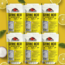 Shankh Citric Acid - 250g (Pack of 6) | 100% Pure Food Grade | Natural Preservative & Cleaning Agent