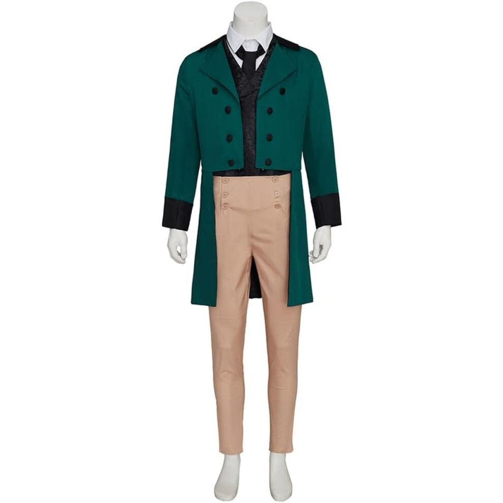 (Green, L) Anthony Cosplay Costume Men's Victorian Regency Outfit Colonial Uniform Medieval Outfit