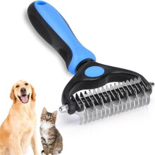 Outil de toilettage pour animaux de compagnie - Râteau à sous-poil double face pour chiens et chats - Peigne démêlant sûr