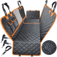Housses de siège auto pour chien, protection de siège arrière pour chiens et chats en voiture avec fenêtre de visualisation – Orange