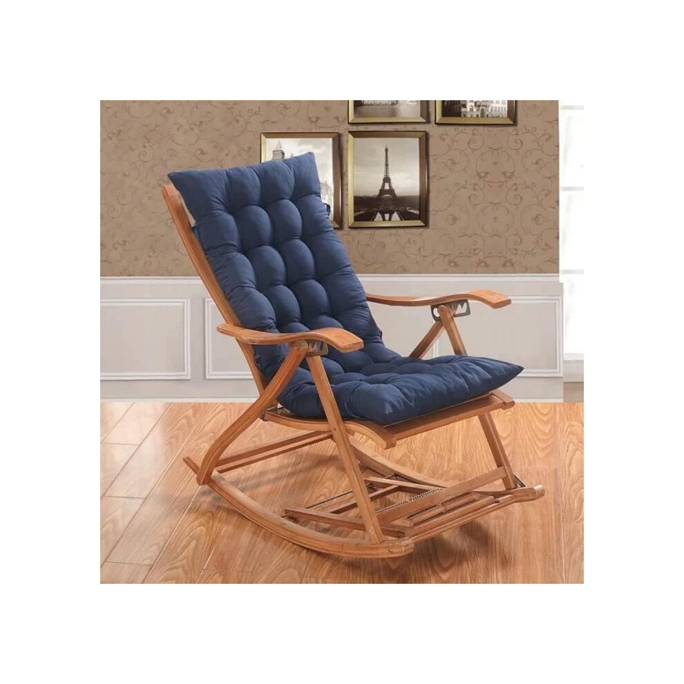 Coussin de chaise à bascule pour jardin et terrasse, 110 x 40 cm, grand coussin épais pour chaise inclinable, bleu marine