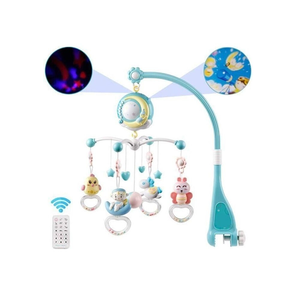 Mobile musical pour lit bébé Projection télécommandée de lumières Musique et sons dès la naissance