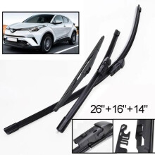 Lot de 3 balais d'essuie-glace avant et arrière pour Toyota C-HR CHR 2016 2017 2018 2019 2020 2021 2022 2023