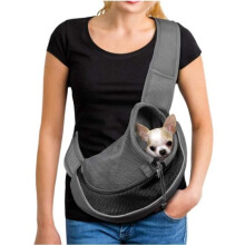 Sac de transport en maille respirante pour chiens et chats, bandoulière pour chiots, taille L