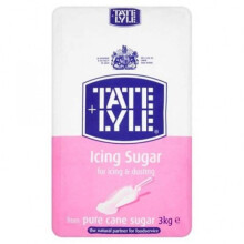 Tate & Lyle Icing Sugar - 3Kg | Ultra-Fine Powdered White Sugar with Maize Starch