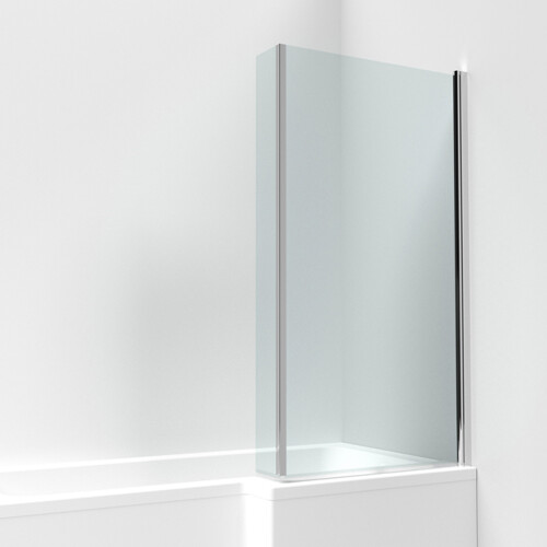 NES Home Nes Home Chrome 795 mm L-Shaped Hinged Bath Screen