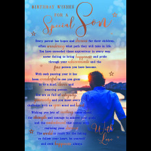 For A Special Son Bridge River Sentiments Happy Birthday Card Lovely Verse