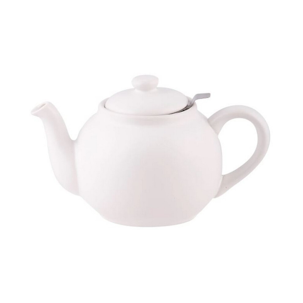 1.5L Teapot - Stoneware/Stainless Steel - L26 x W14.5 x H14.5 cm - White-image-OPC-PHSV5JQ-NEW