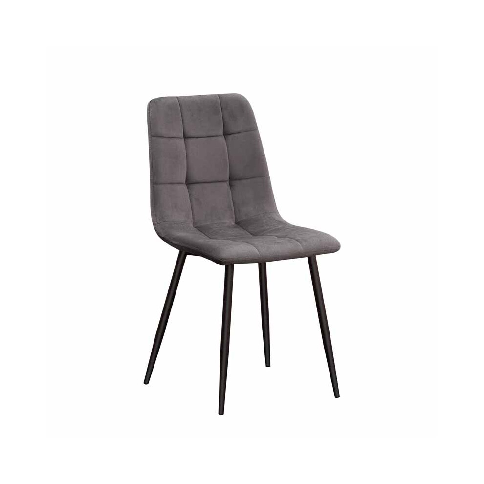 Buttercup Farm Minster Grey/Black Chair - Tufted Fabric/Metal - L52 X W44 X H86 Cm