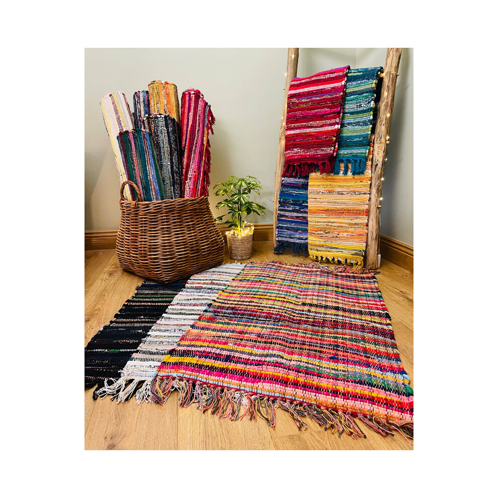 Festival Recycled Blend Rag Rug - Cotton - L120 x W180-image-OPC-PHSV58B-NEW