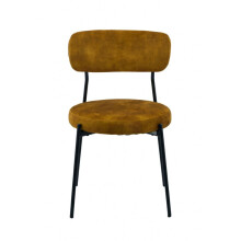 Stackable Glenn Dining Chairs (Pack of 2) - Velvet - L52 x W52 x H78 cm - Mustard