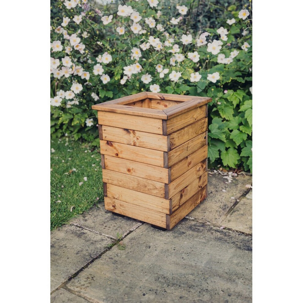 Multi Pack of 2 - Valley Tall Square Planter - Timber - L39 x W39 x H52 cm - Garden Trough - Fully Assembled-image-OPC-PHSV65P-NEW
