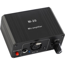 Microphone Preamp Mic Gain Booster, 48V Power XLR Output for Dynamic and Condenser Mic