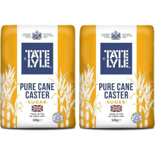 Tate & Lyle Caster Sugar - 500g (Pack of 2) | Ultra-Fine Granulated Cane Sugar for Baking & Dessert Use