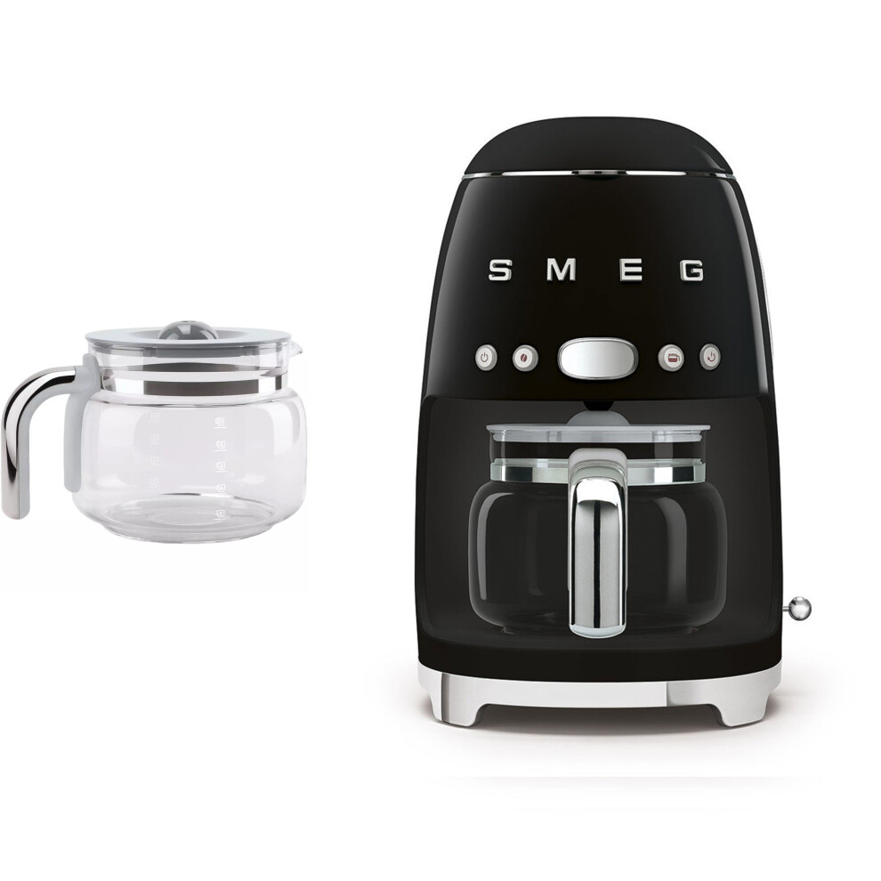 Smeg Black,Brown (Black) Dcf02 Drip Filter Coffee Machine +Dcg01 Glass Carafe Spare Jug Bundle