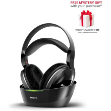 Philips SHD8850 Wireless Hi-Res Digital Audio over-ear RF Hi-Fi TV headphones – Free Gift RRP 15!