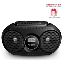 (Black) Philips AZ215 Portable Stereo CD Player Dynamic Bass Boost Soundmachine - Free Gift RRP 10!