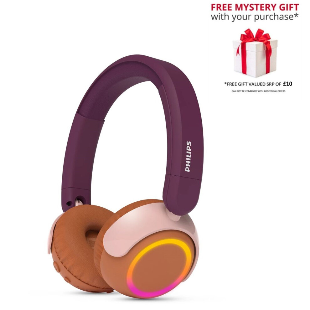 B&Q -  Tak4200 Purple Kids' Wireless On-Ear Bluetooth Headphones Includes Free Gift - Image 6