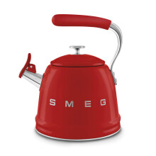 (Red) Smeg WKF01 Retro Stovetop Whistling Kettle