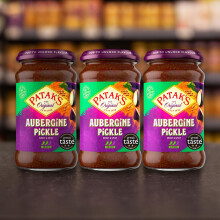 Patak's Aubergine Pickle 312g (Pack of 3) – Authentic Indian Spiced Brinjal Relish
