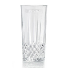 2 Set Diamond Etched Highball Glasses for Mixed Cocktails 10.5 Oz