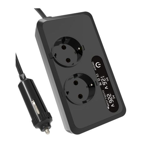200W bilinverter DC 12V til 230V AC strøminvertere EU-stik