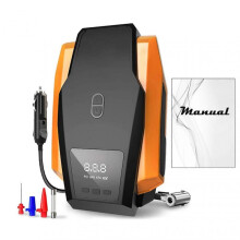 Portable 12V Tire Inflator with LED Light Multipurpose Air Pump Included 3 Nozzles for Car Tires Sports Equipment