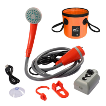 Bærbar campingbruser Udendørs campingbruserpumpe Orange & Grå