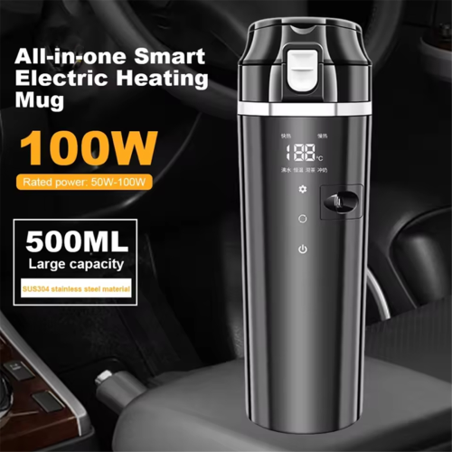 12V/24V Κύπελλο θέρμανσης αυτοκινήτου με ψηφιακή οθόνη LCD, ηλεκτρικό βραστήρα 2