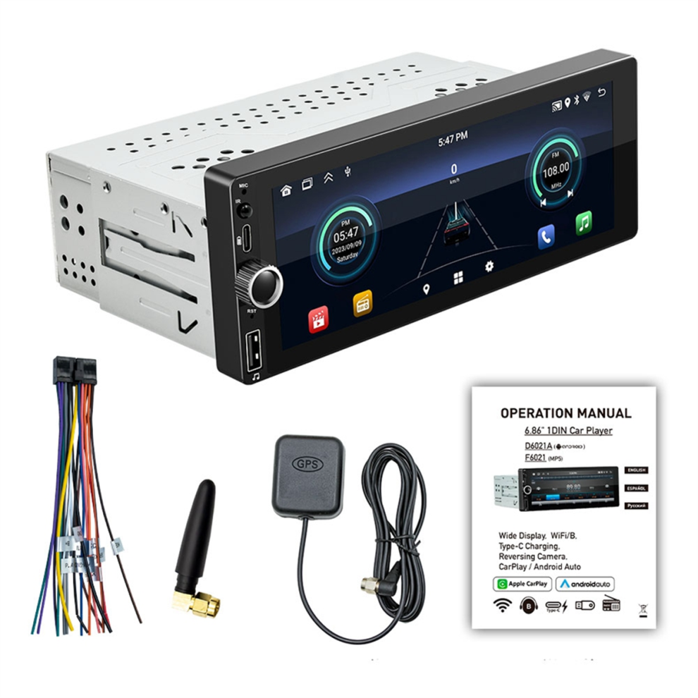 Photos - Car Stereo Car 6.86 Inch 1 Din MP5 Player Bluetooth Portable Screen