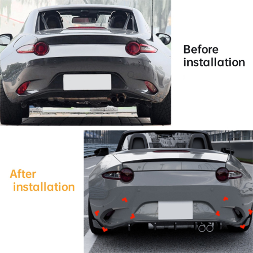 Splitter bara spate auto, spoiler spate, negru strălucitor 2