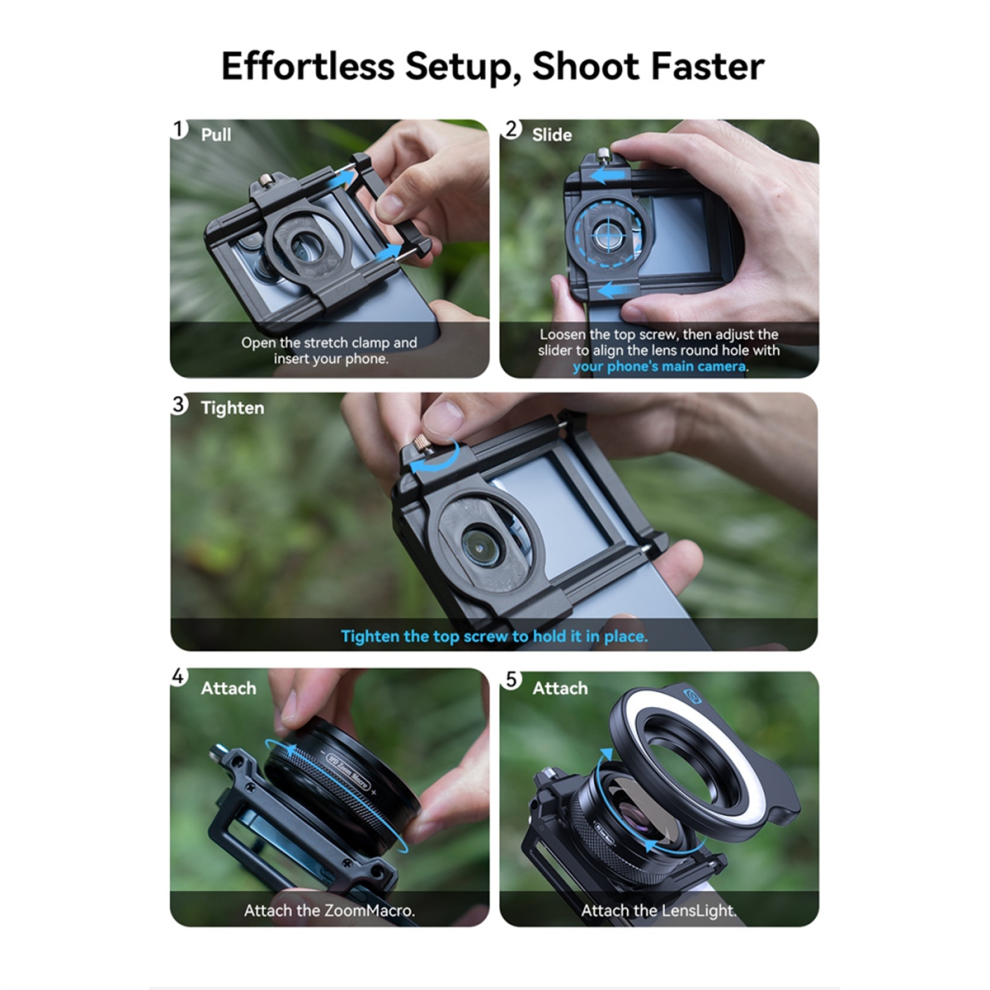 Kit d'objectif 4 en 1 - SONEW - Téléobjectif 18X - Objectif macro 15X - Objectif fisheye 198