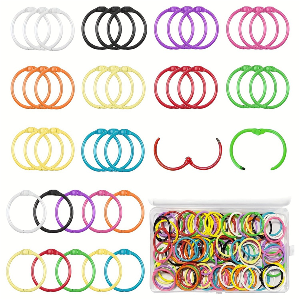 POPETPOP Anneaux De Reliure Souples 44 Pièces Disques