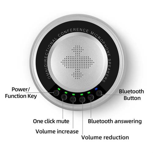 Microfon USB Bluetooth pentru conferințe, captare voce la 360, negru 1