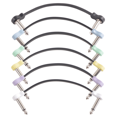 6 pachete de cabluri plate patch pentru pedală de efect de chitară de 16 cm, multicolore