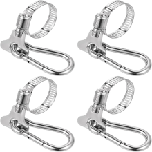 4 Pcs Flag Pole Clips, Outdoor Garden Flagpole Clamps with Carabiner