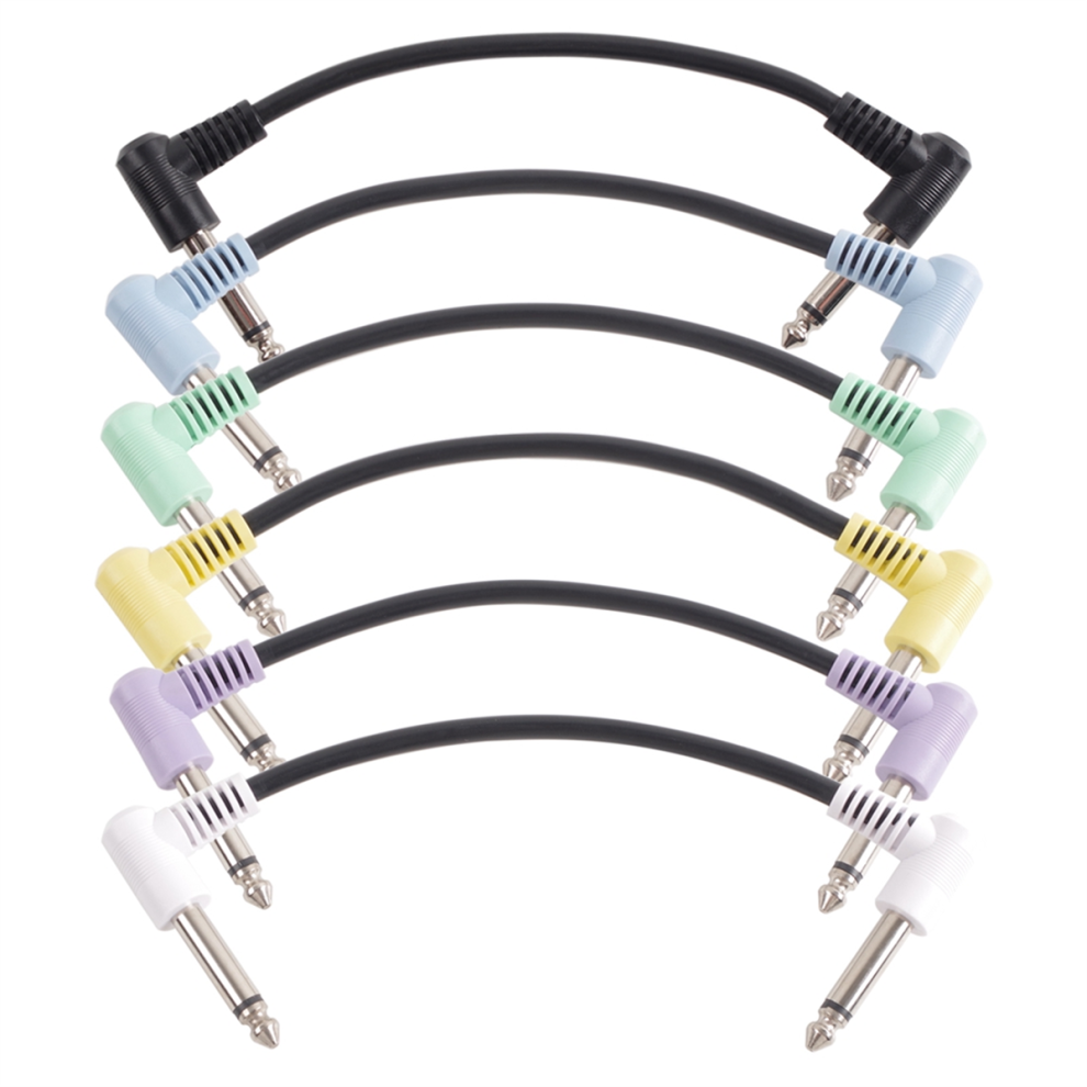 6 Confezioni Di Cavi Patch Rotondi Per Pedali Effetto Chitarra Da 18 Cm Multicolore