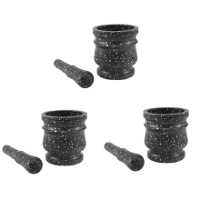 3set Pattern Pestle Set Stone Herb Spice Grinder