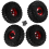 Conjunto de 4 pneus de borracha com aro de roda de metal beadlock de 122 mm e 1,9 polegadas, vermelho 2