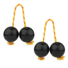 1 par de instrumentos musicais de percussão Aslatua Shakers Kashaka pretos
