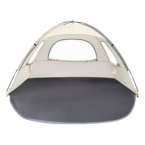 Beach Tent Sun Shelter with Breathable Cream 2